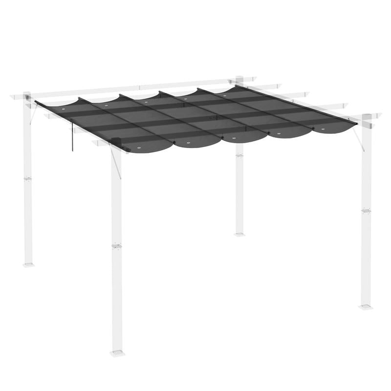 TETTUCCIO DI RICAMBIO PER GAZEBO DA GIARDINO 3X3 M CON 10 FORI, COPERTURA IN POLIESTERE, GRIGIO