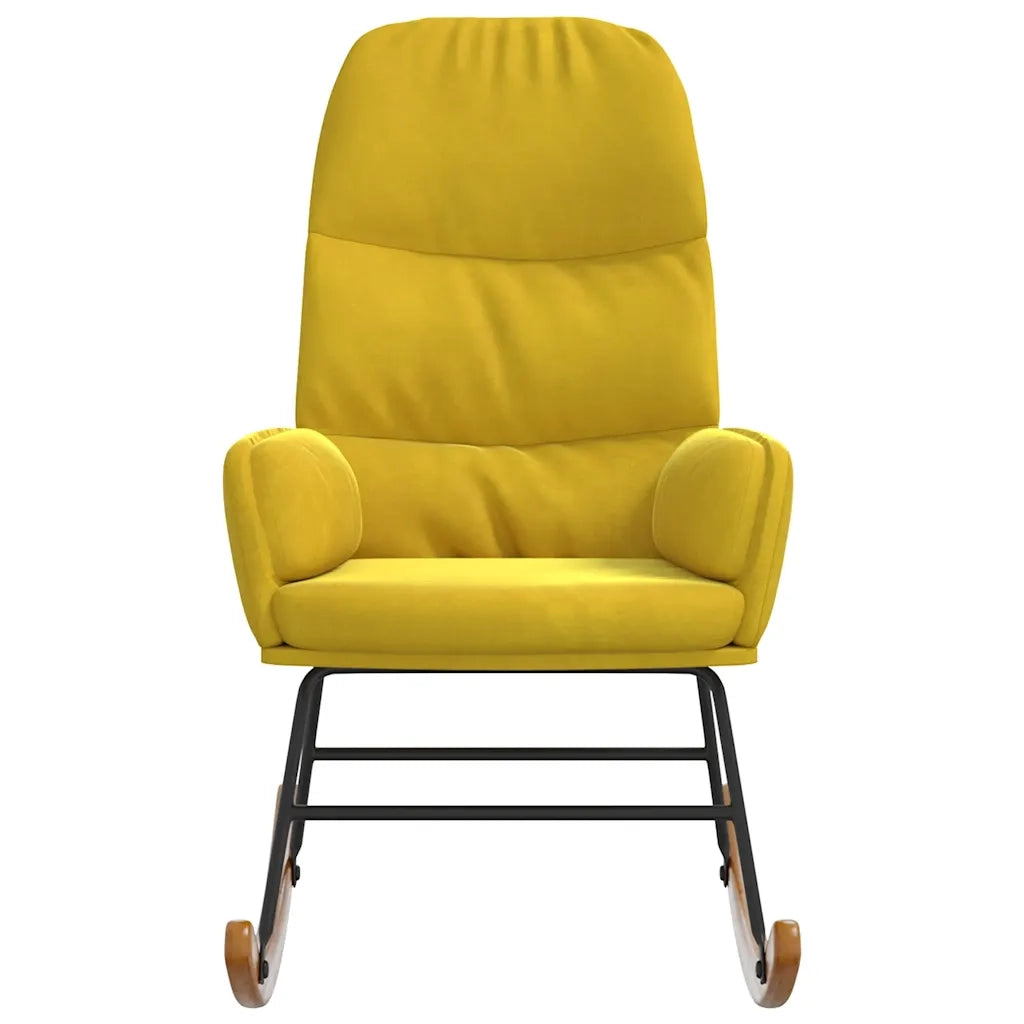 Sedia a Dondolo Gialla in Velluto 4102628