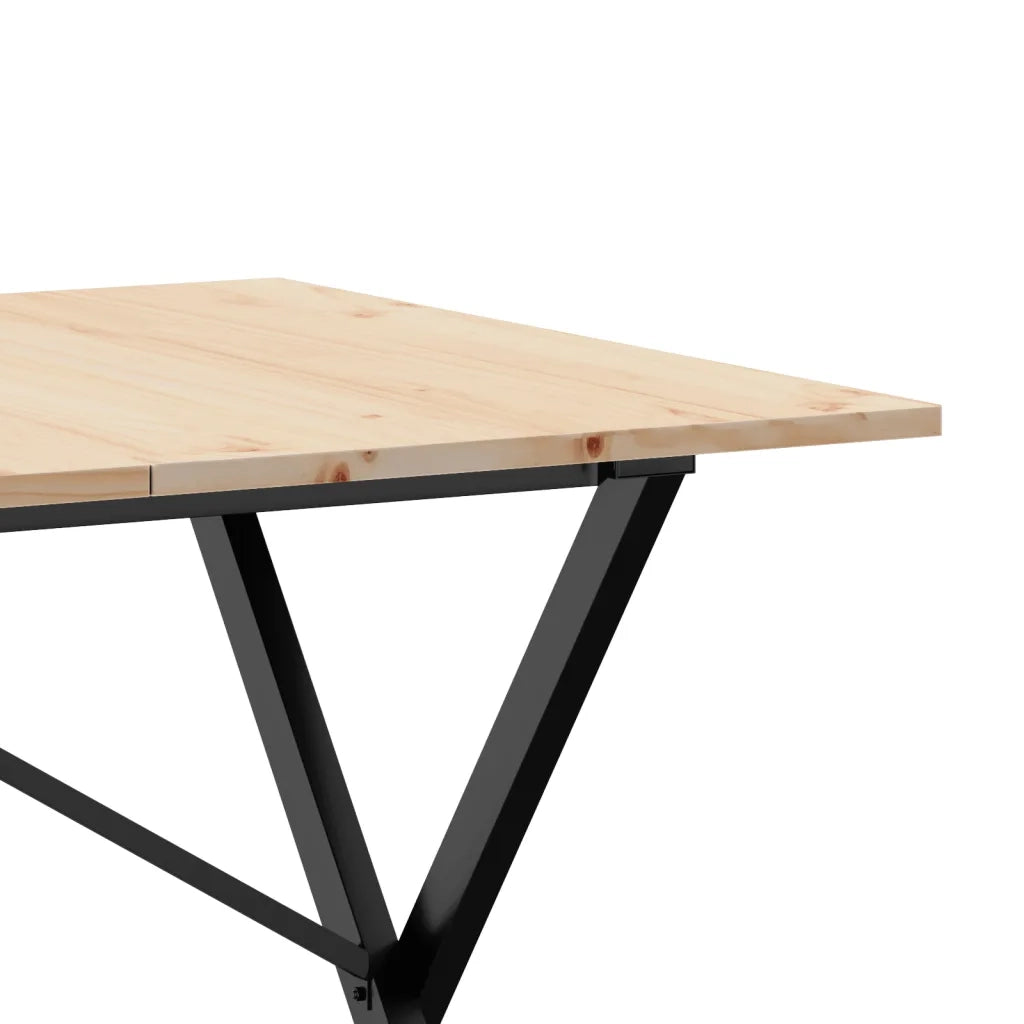 Tavolo da Pranzo Telaio a X 140x80x75 cm Legno Pino e Acciaio