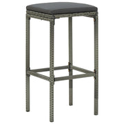Sgabelli da Bar con Cuscini 6 pz Grigi in Polyrattan 313450