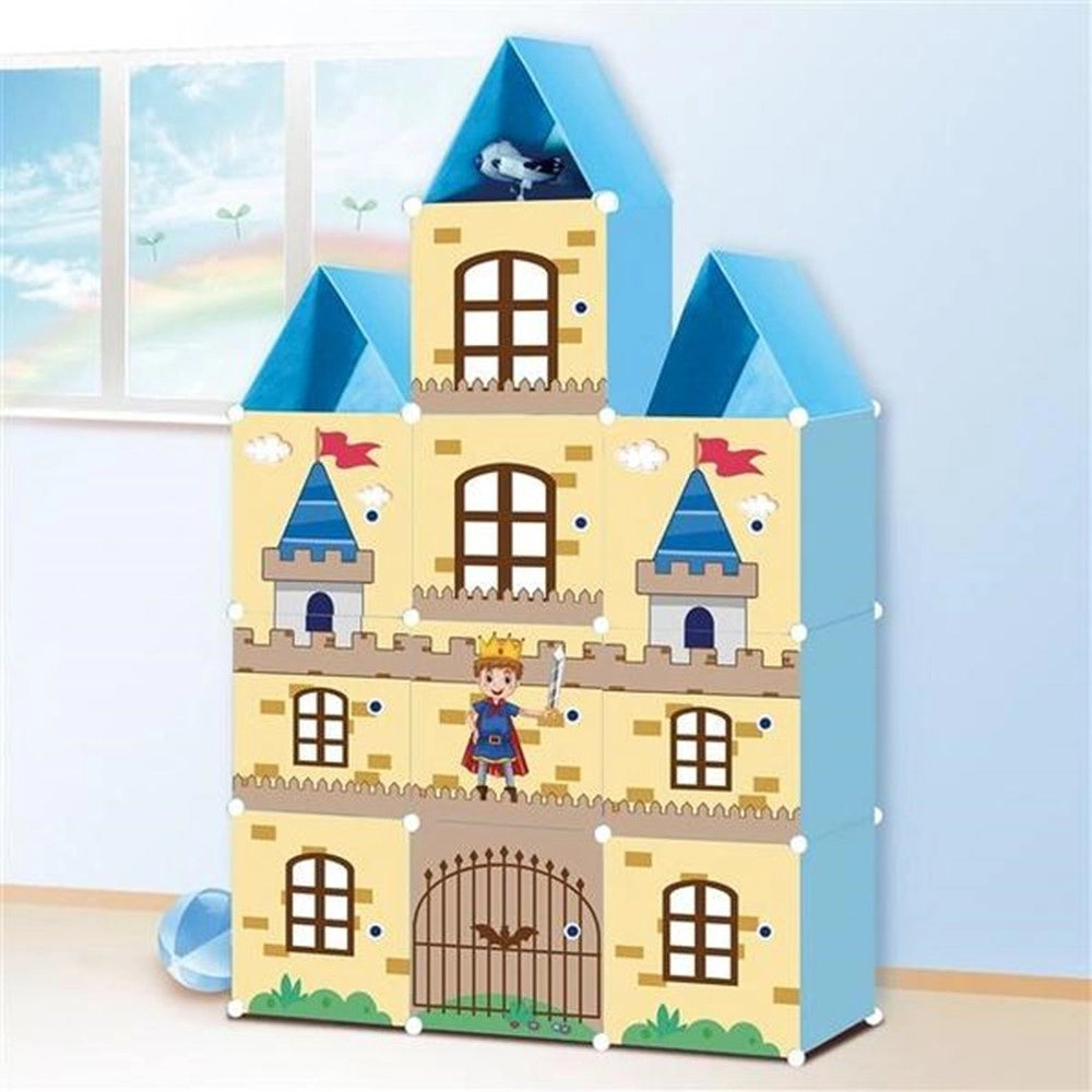 Trade Shop - Armadio Modulare Per Bambini Mobile Portaoggetti Giochi Organizer A Castello Con 10 Cubi -