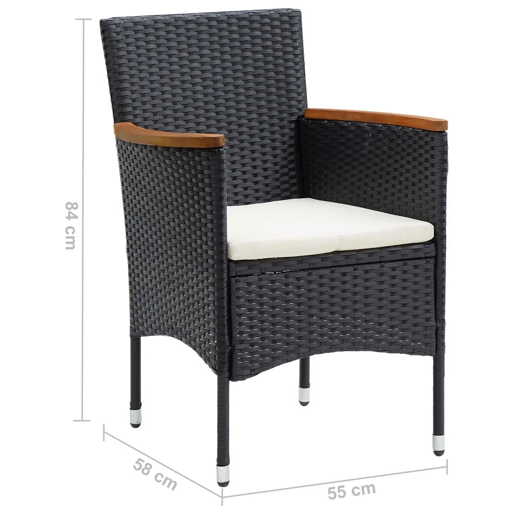 Set Mobili da Pranzo per Giardino 5 pz Nero 3072115