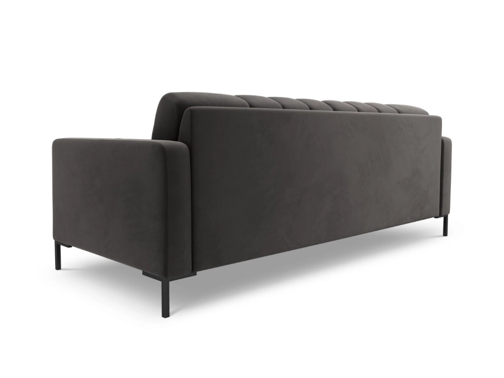 Cosmopolitan Design - Divano "Bali" 4 posti in velluto grigio scuro 