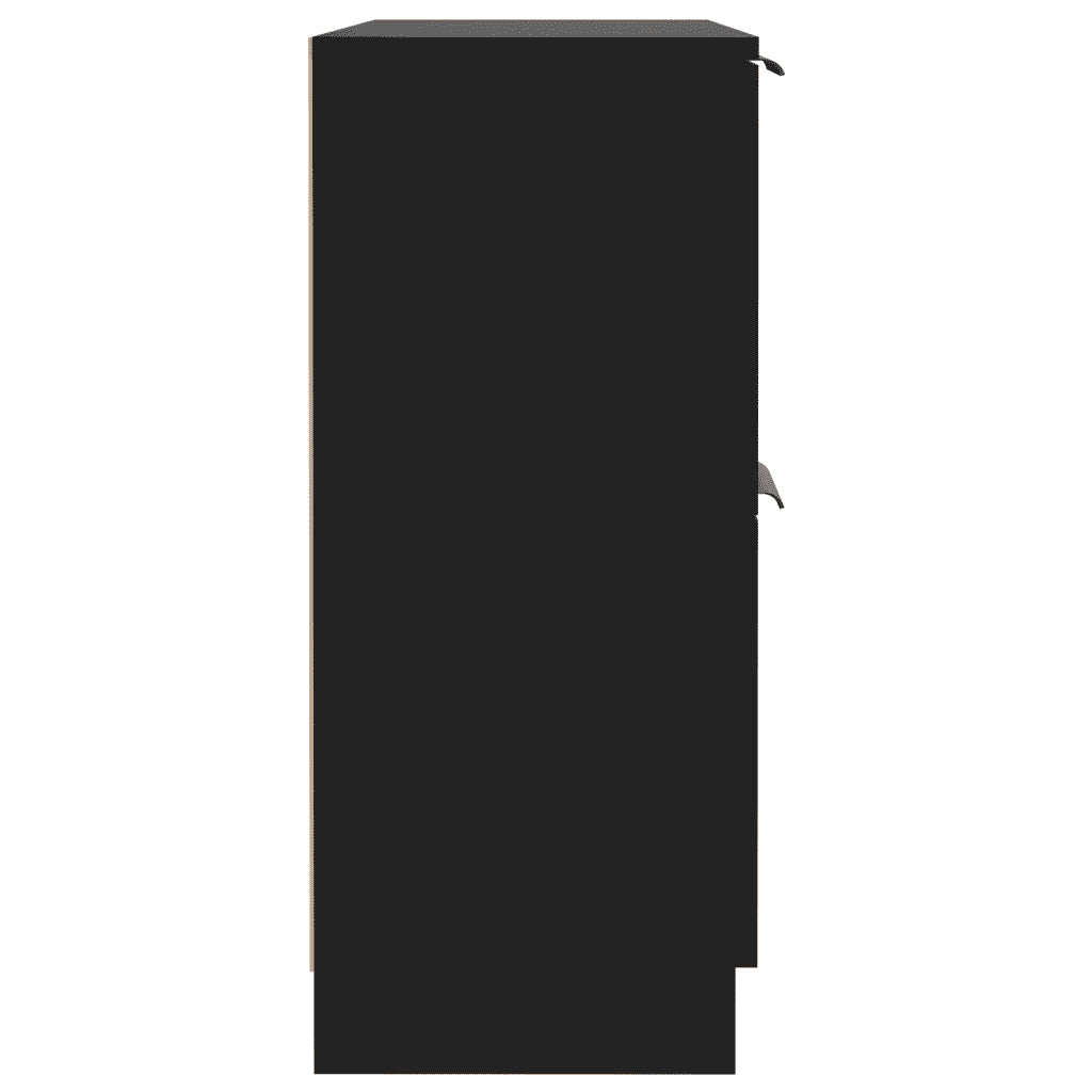 Credenza Nera 60x30x70 cm in Legno Multistrato cod mxl 62196