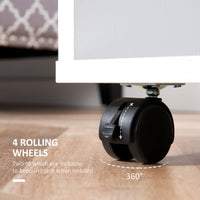 Mobile Appendiabiti con Barra in Alluminio e 2 Ripiani Aperti 60x40x128 cm in Truciolato Bianco