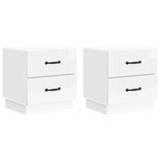 Armadio da Notte 2 pcs Bianco Lucido 43 x 34,5 x 44,5 cm