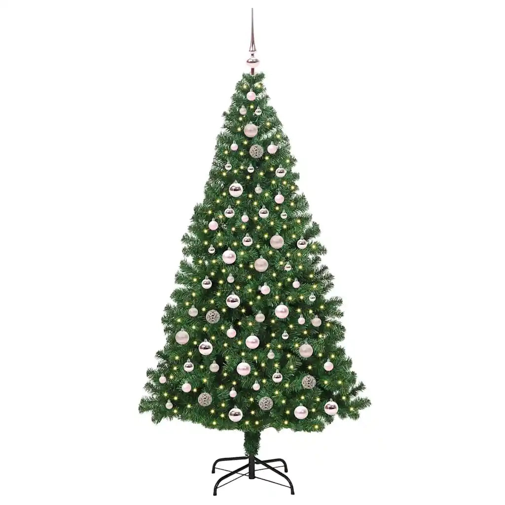 Albero di Natale Artificiale-Albero Natalizio con 300 LED Verde 210 cm 216090
