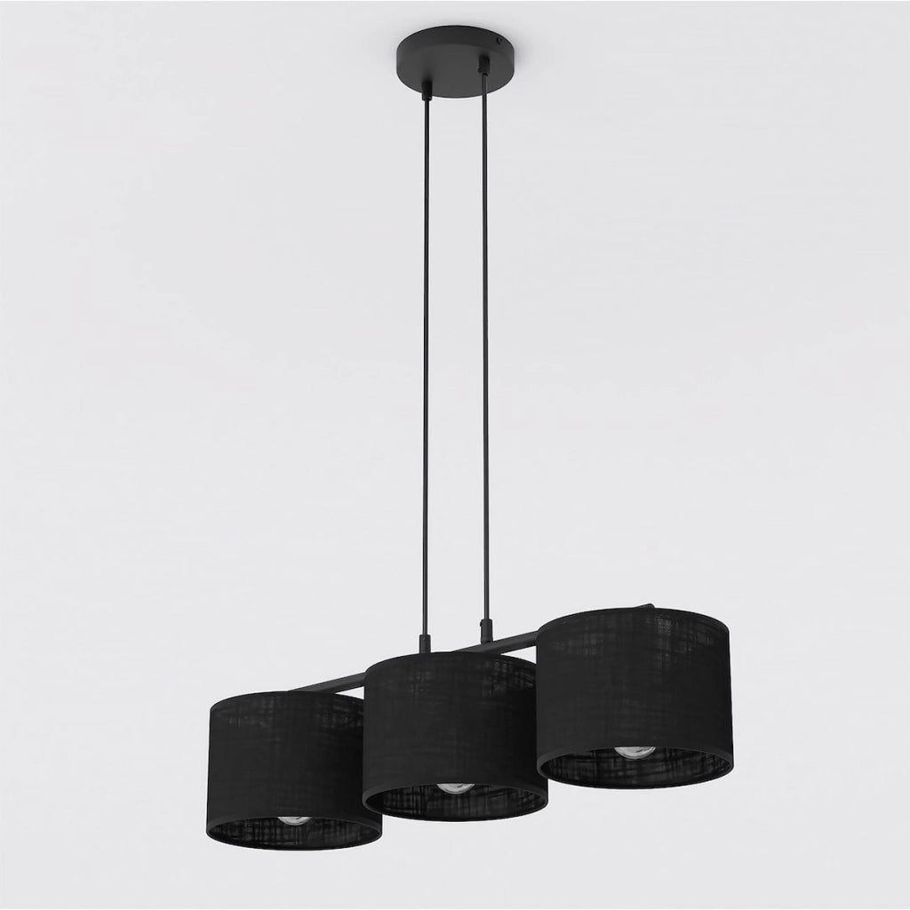 Lampada a sospensione Eco in acciaio nero