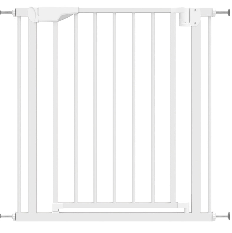Cancelletto di sicurezza 73x4.5x82 cm con chiusura automatica; acciaio al carbonio bianco