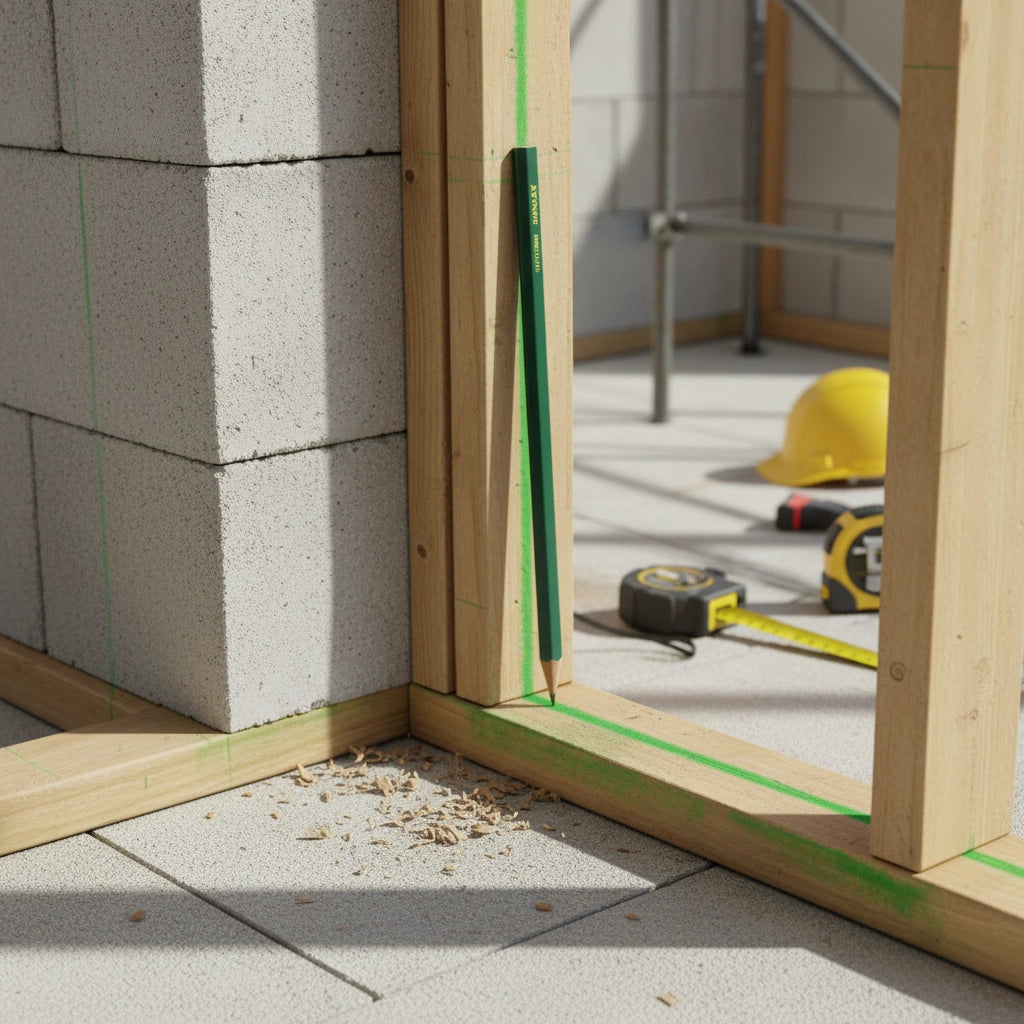Matita mina dura verde 300 mm per carpentiere e muratore