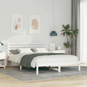 Struttura del letto Bianco 140 x 210 cm Pino massello 872312