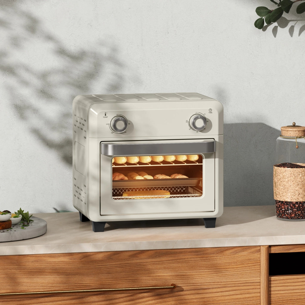Mini Forno Friggitrice ad Aria 2 in 1 10 L 1000 W con Ventilazione 360°; 80-230°C e Timer 60 Min