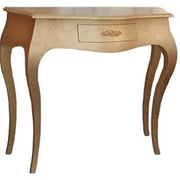 Consolle in legno Shabby chic foglia oro con maniglia infinito
