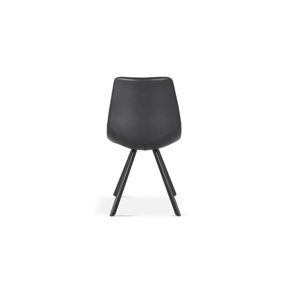 Sedia EMET – PU nero – Piedi in metallo – H83 x L46 x P60 cm