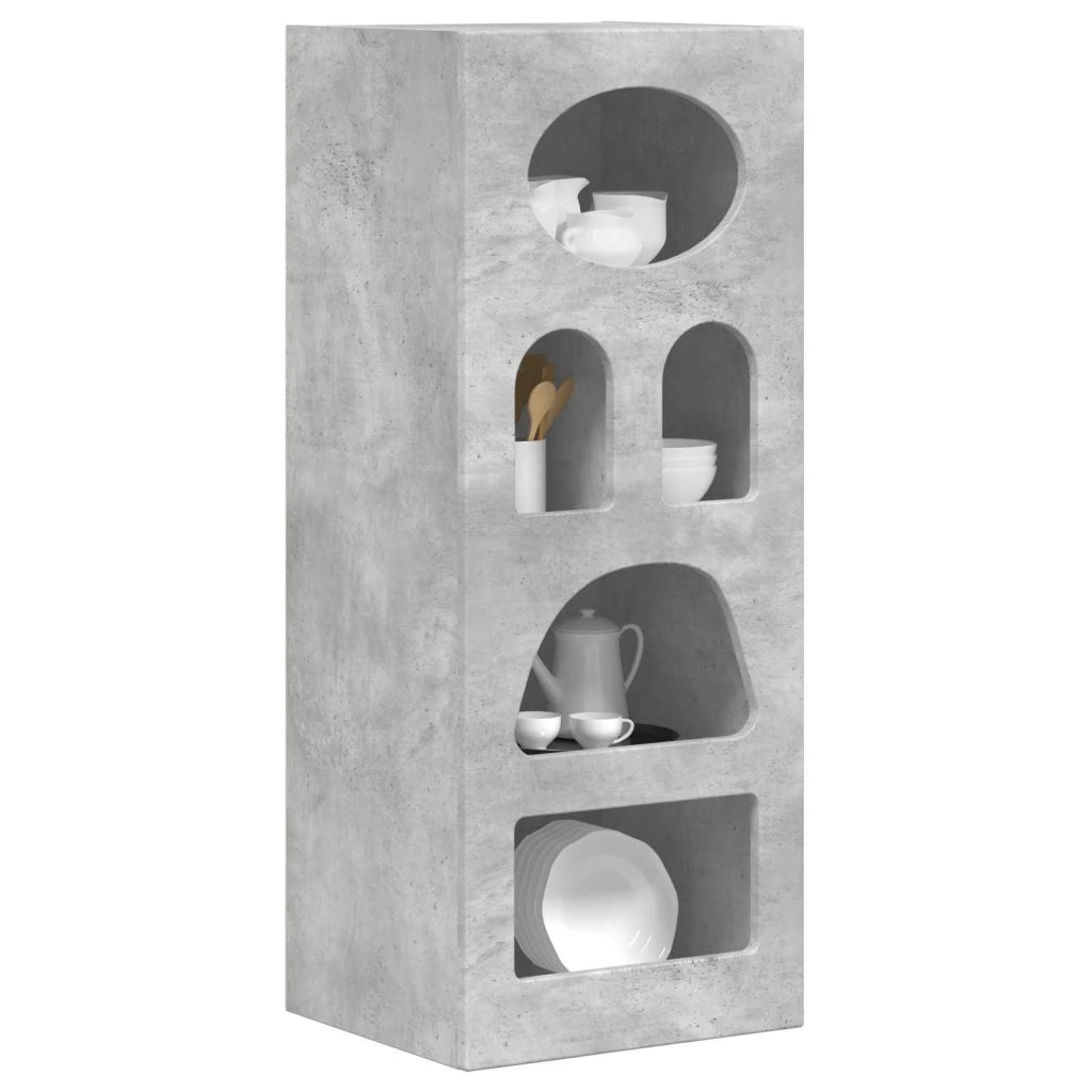 Credenza | Madia | Buffet da pranzo | Armadio da pranzo Grigio cemento 40 x 35 x 100,5 cm Legno multistrato