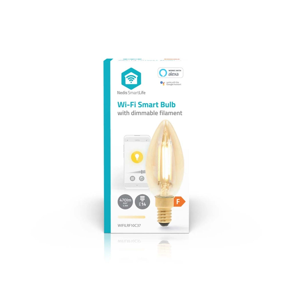 Lampadina connessa Wi-Fi LED 5W 470lm E14 SmartLife a forma di candela Bianco Nedis