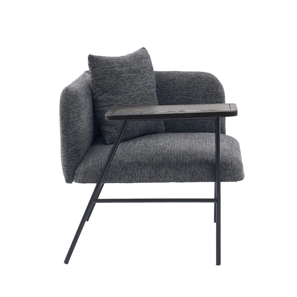 Poltrona con Poggiapiedi e Tavolino ¨C MINIMAL ¨C Tessuto, Grigio