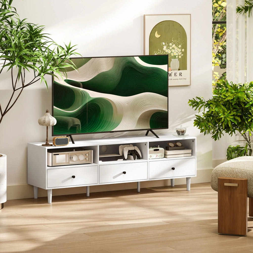 Mobile TV ¨C zephmum ¨C Bianco 3 Cassetti 3 Fianchi Aperti 120x40x40