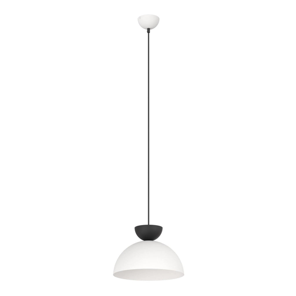 Lampada a sospensione Lunaro in acciaio bicolore bianco e nero