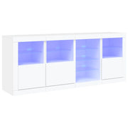 Credenza | Madia | Buffet da pranzo | Armadio da pranzo con Luci LED Bianca 164x37x67 cm