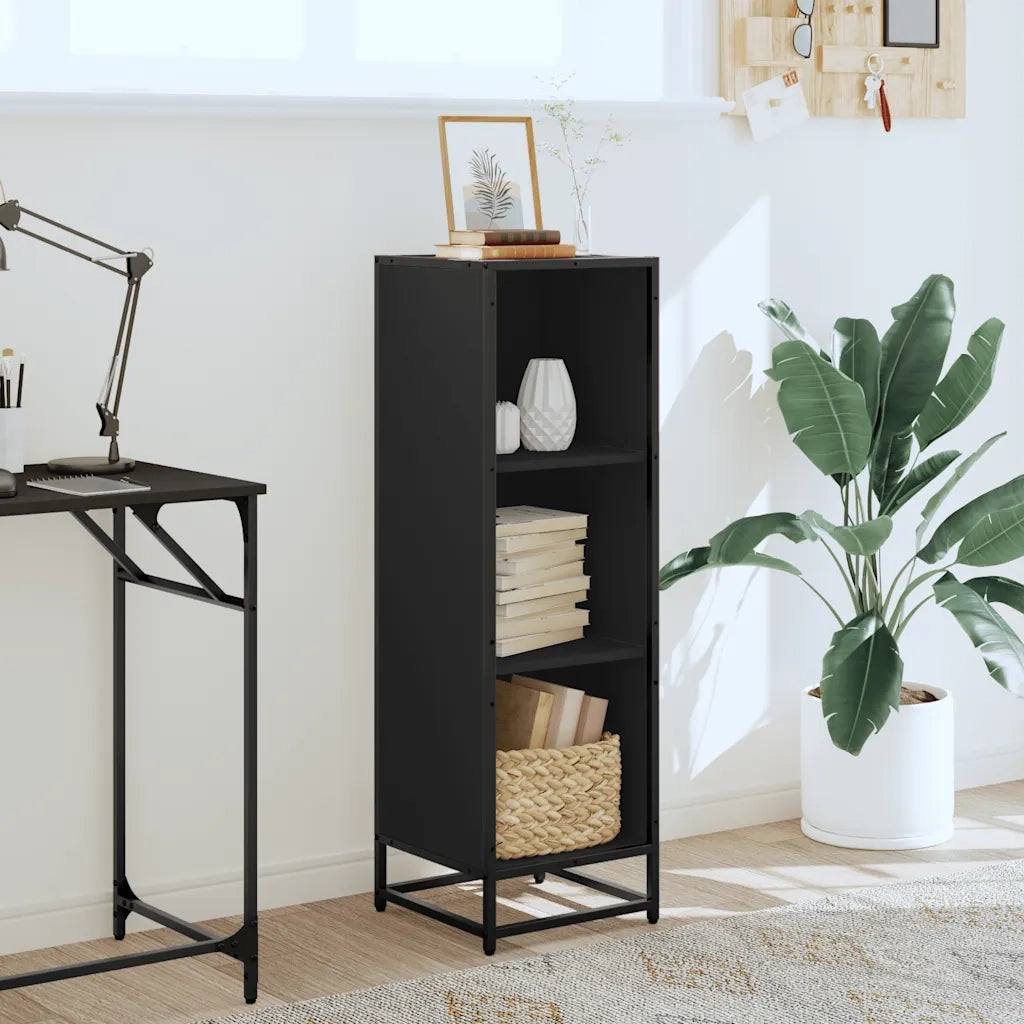 Libreria Nera 33,5x33x107,5 cm in Legno Multistrato 849154