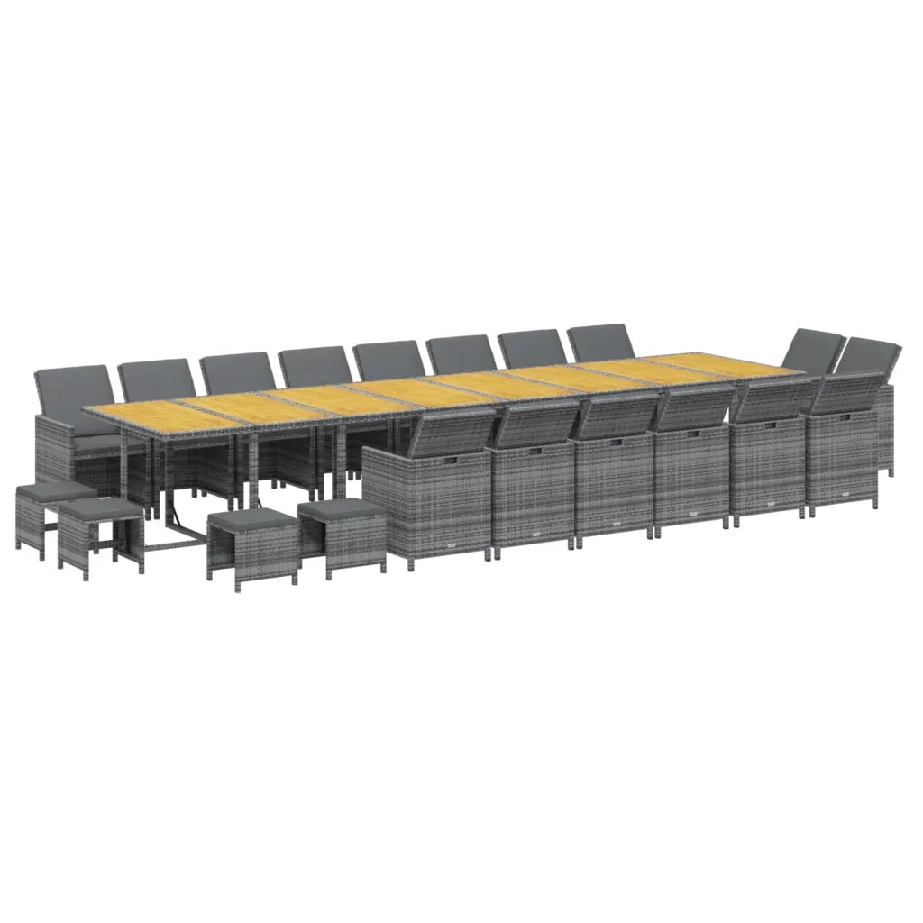 vidaXL Set da Pranzo per Giardino 21 pz con Cuscini Polyrattan Grigio