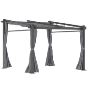 Pergolato 2.97 x 2.95 m gazebo idrorepellente con baldacchino solare pannelli laterali tetto da patio in poliestere colore grigio scuro