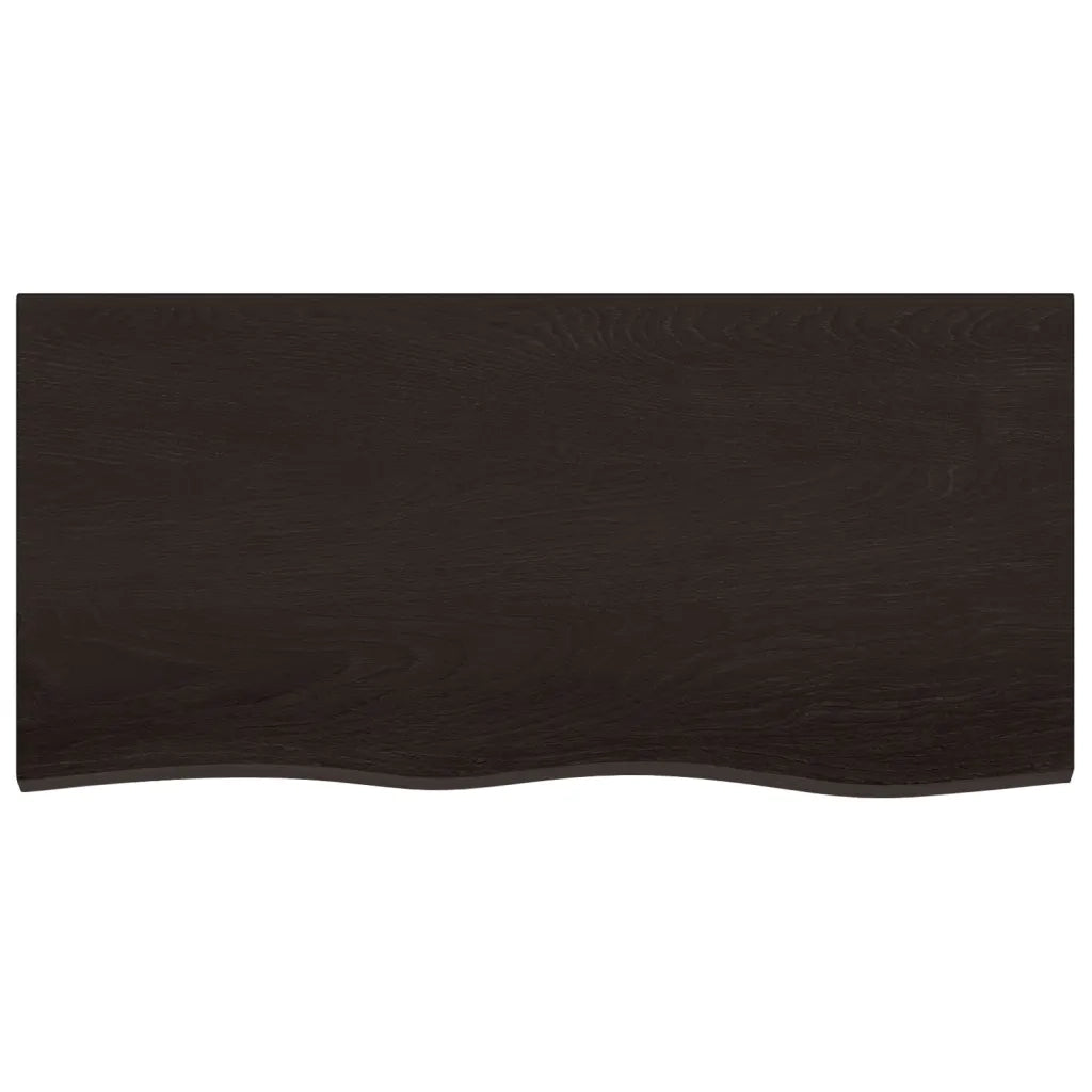 Piano Tavolo Marrone 100x50x(2-6) cm Rovere Massello Trattato 3156430