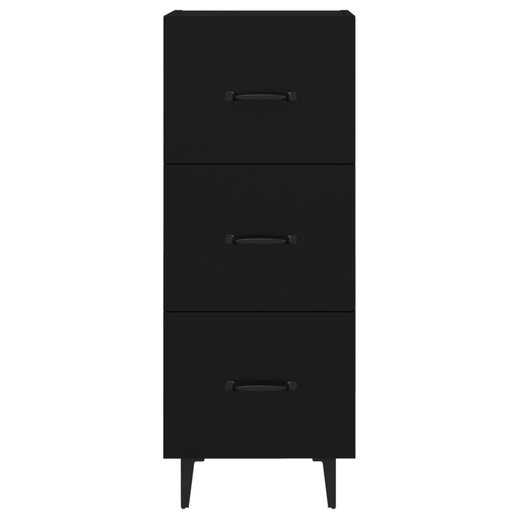 Buffet credenza cassettiera armadio mobile contenitore organizer per cucina soggiorno salotto 34,5 x 34 x 90 cm legno ingegnerizzato nero 02_0035880