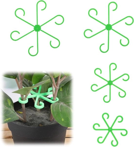 Supporti per piante 4 pezzi per sostegno fissa per piante - tenaglie per fiori, hortensie, verdure e pomodori (verde)