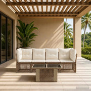 Set Divano da Giardino 5 pz Beige polyrattan 3436419