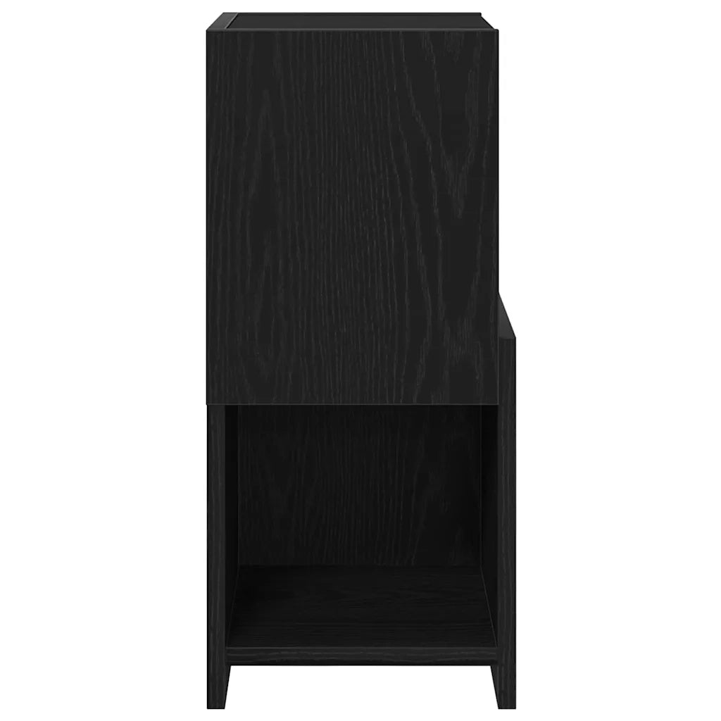 Mobile angolare 25,5x25x55cm Legno ingegnerizzato Rovere Nero 889822