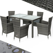 ® Set di Mobili da Giardino 6 Sedie 160kg di Portata Tavolo 150x90cm Cuscini Resistente alle Intemperie