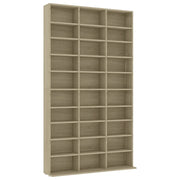 Mobile porta CD in legno composito per soggiorno o ufficio 102 x 16 x 177 cm con 30 scomparti a giorno stile moderno in rovere Sonoma 02_0047689