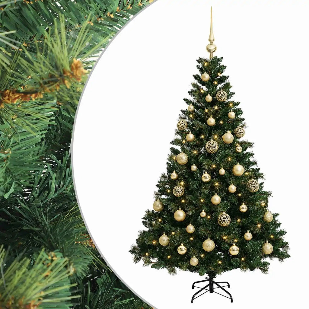 Albero di Natale Artificiale con Palline 120 cm 150 LED 3465673