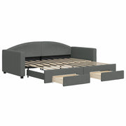Divano letto | Sof¨¤ letto | Letto singolo Estraibile Cassetti Grigio Scuro 90x190cm Tessuto