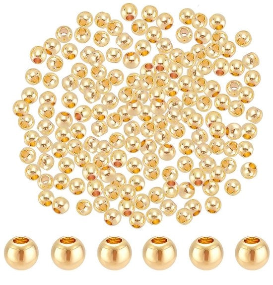 300 pezzi di spacer kralen rotondi in acciaio - 3 mm - DIY per gioielli - Adatti per collane e bracciali
