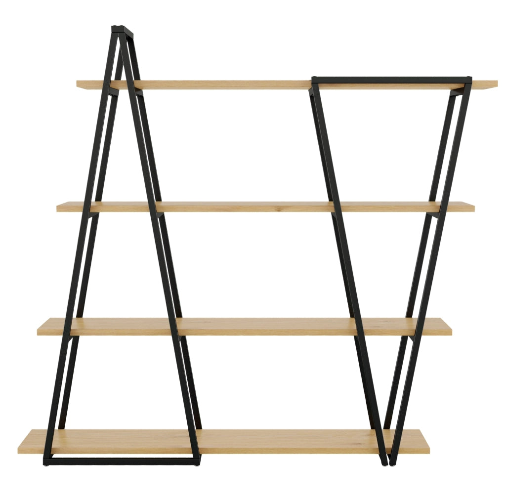 Scaffale geometrico in metallo e MDF 158×35×166 cm