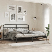 vidaXL Giroletto con Testiera in Metallo Nero 200x200 cm