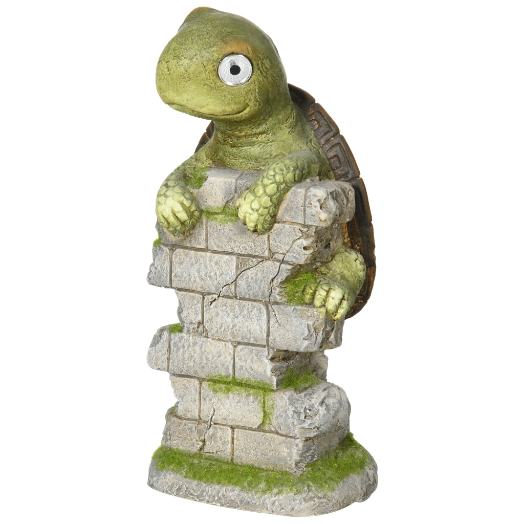 Statua da Giardino Tartaruga Piccola con Luci Solare ¨C Zephmum ¨C Verde