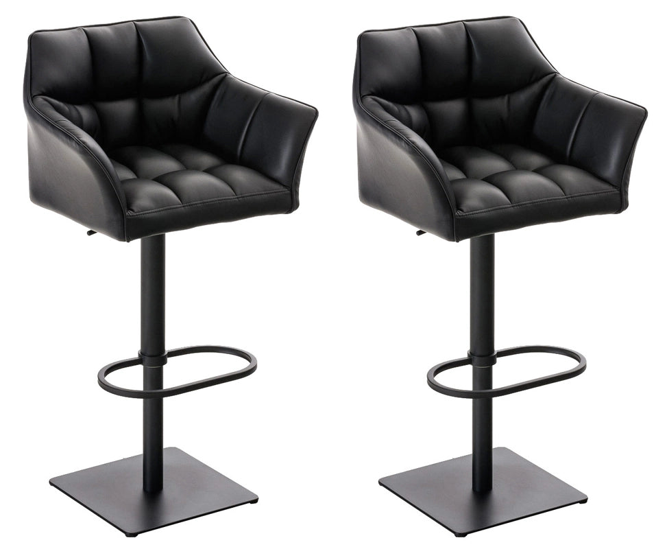Set 2 sgabelli bar Damaso in ecopelle nera 6