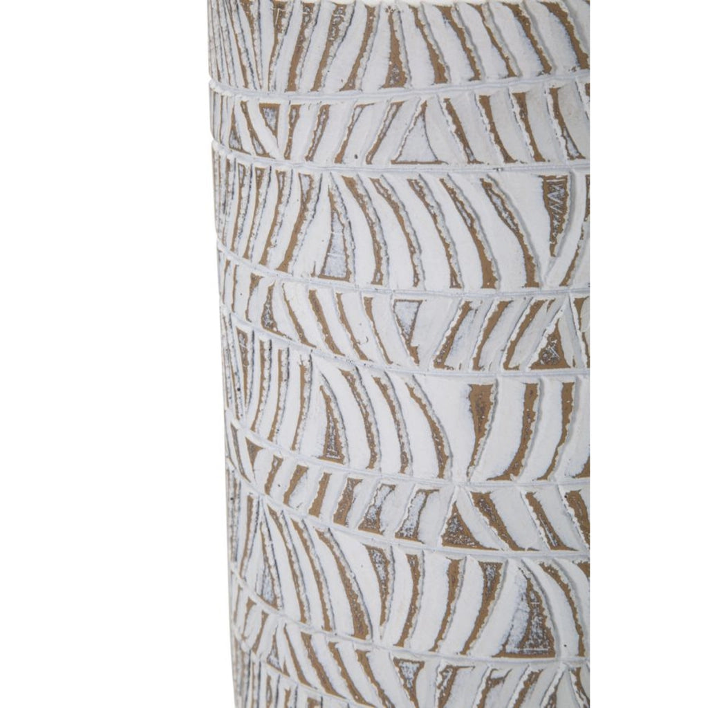 Vaso Decorativo VKH679, Bianco, Poliresina, 15x15x49,5 cm