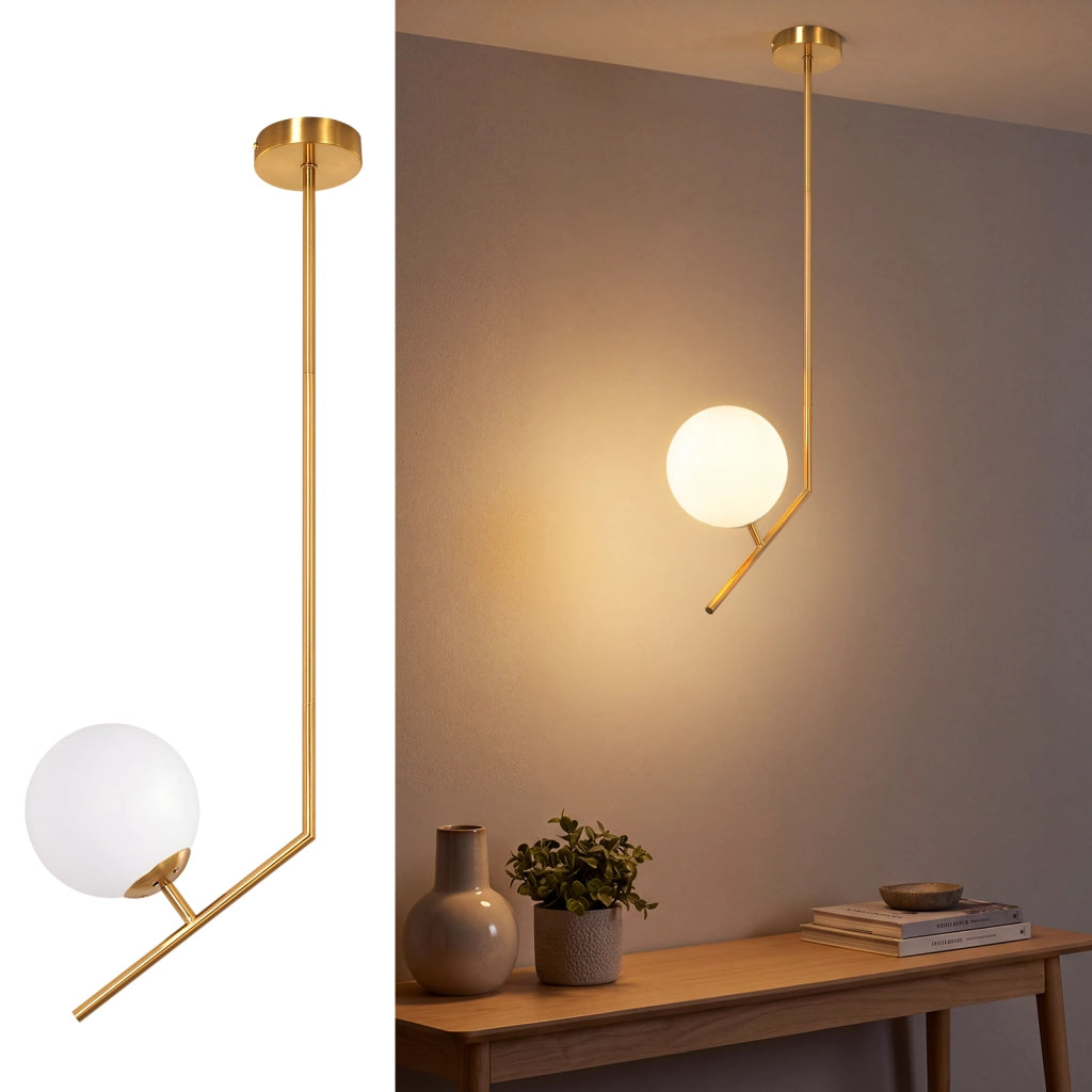 ZMH Lampada a Sospensione 1 Luce Vetro G9 Moderna per Camera Soggiorno senza lampadine