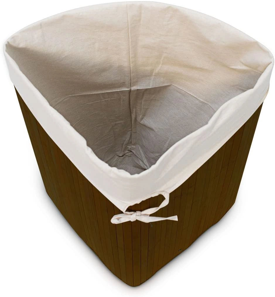 Cesto portabiancheria pieghevole con sacco triangolare 65 cm bambù marrone 13_0001902_6