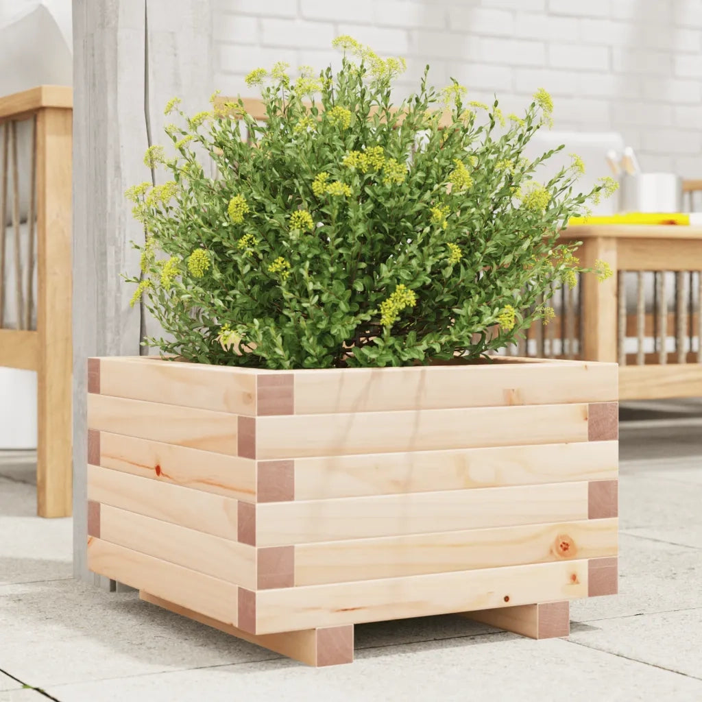 Fioriera da Giardino-Vaso da Esterno 40x40x26,5 cm in Legno Massello di Pino