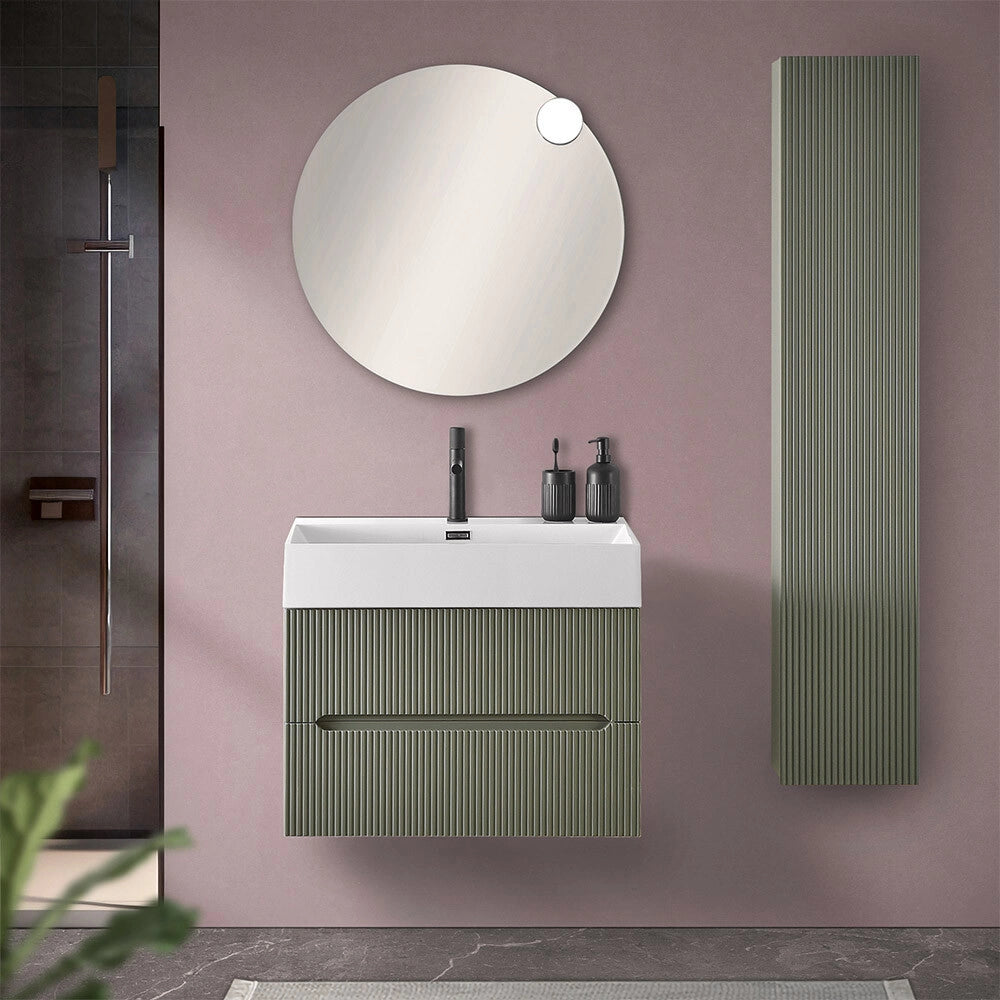 Mobile bagno sospeso cannettato 70 cm verde Bali
