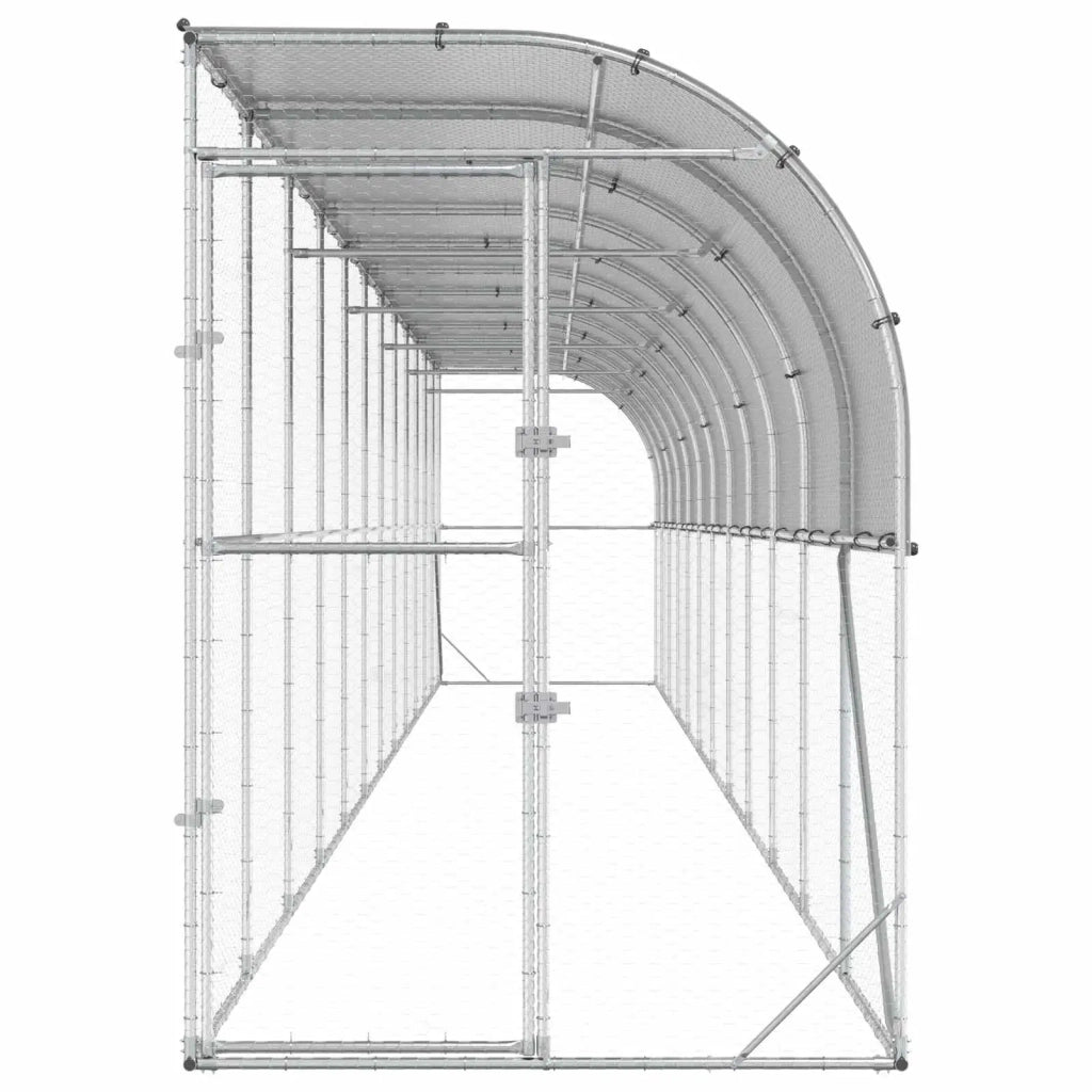 Gabbia per Polli Contro il Muro Argento 600 x 150 x 215 cm 3434710