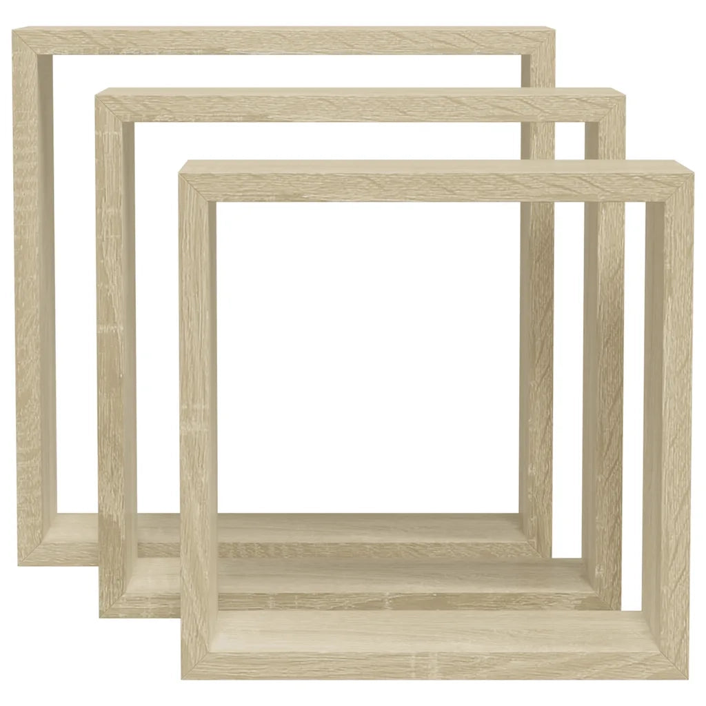 Mensole a Cubo 3 pz Rovere Sonoma cod mxl 72618
