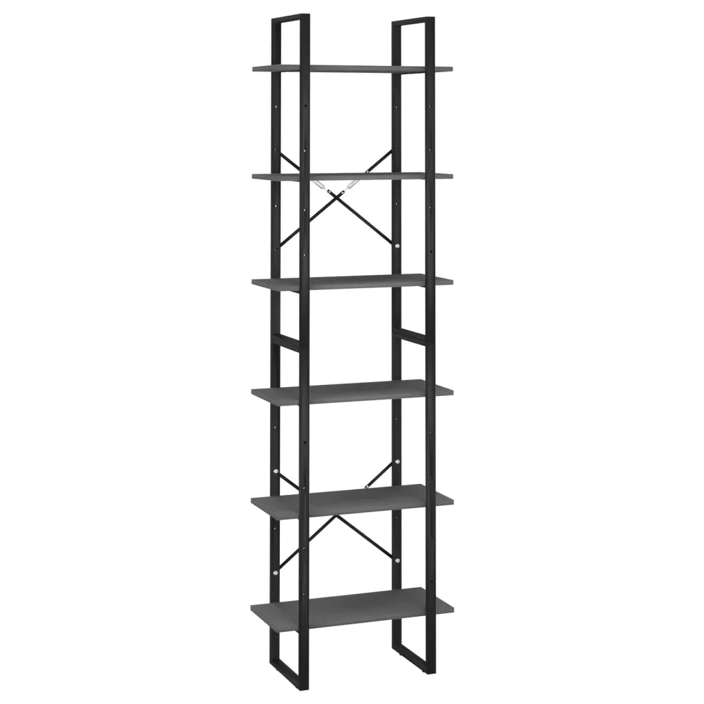 Scaffale Portaoggetti Grigio 60x30x210 cm in Legno Multistrato 806519
