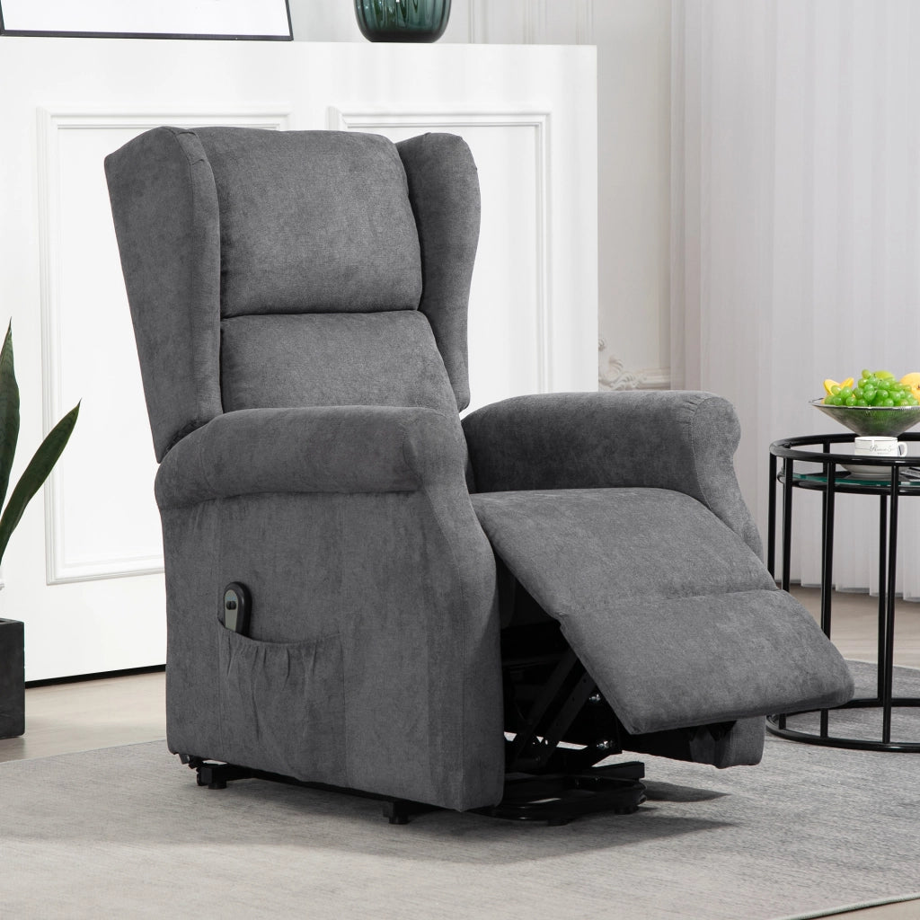 Poltrona Reclinabile Elettrica con Alzapersona ¨C Minimal ¨C Grigio Scuro 72.5x94x109cm